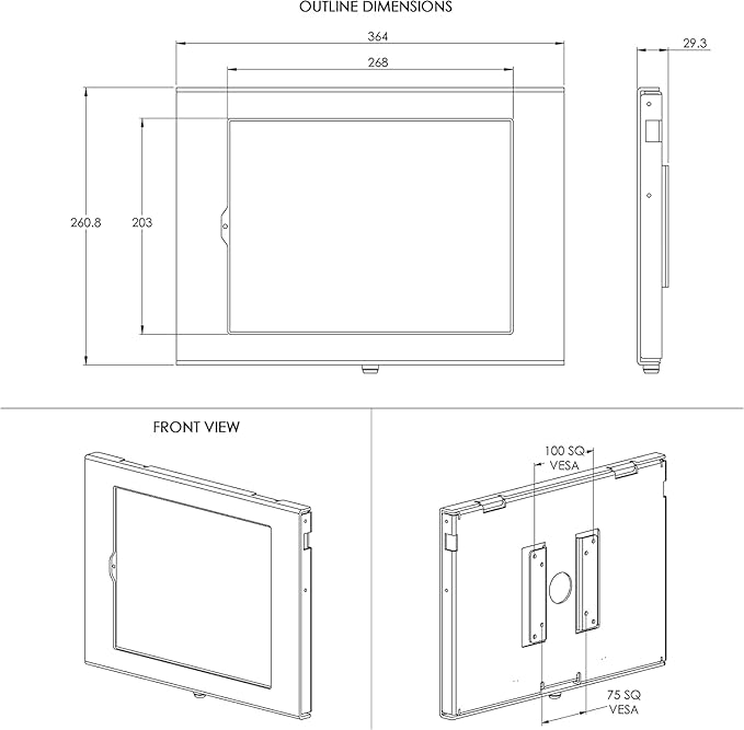 TABcare Locking Security Metal Case for Apple iPad Air 13" 2024 6th gen. for Kiosk, POS, Store, Show Display (Black, iPad Air 13 2024)
