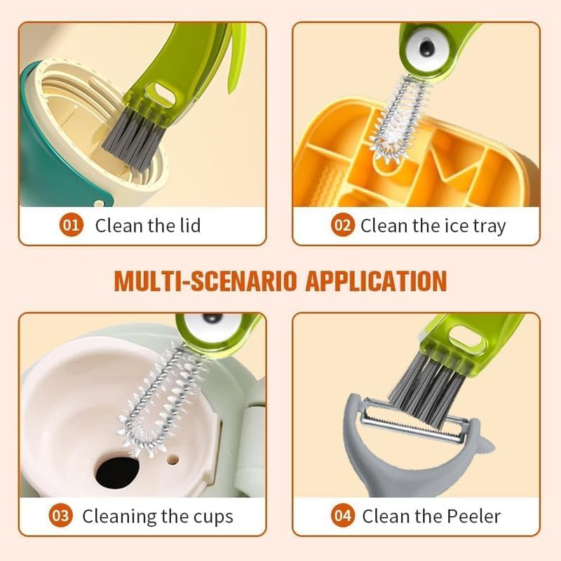 4 in 1 Cup Lid Cleaning Brush,Crevice Cleaning Brush Set for Baby Bottle Gap Tight Spaces Cup,4 in 1 Bottle Cleaning Brush Set Multifunctional Cleaning Brush Portable Cup Lid Cleaner(Black)