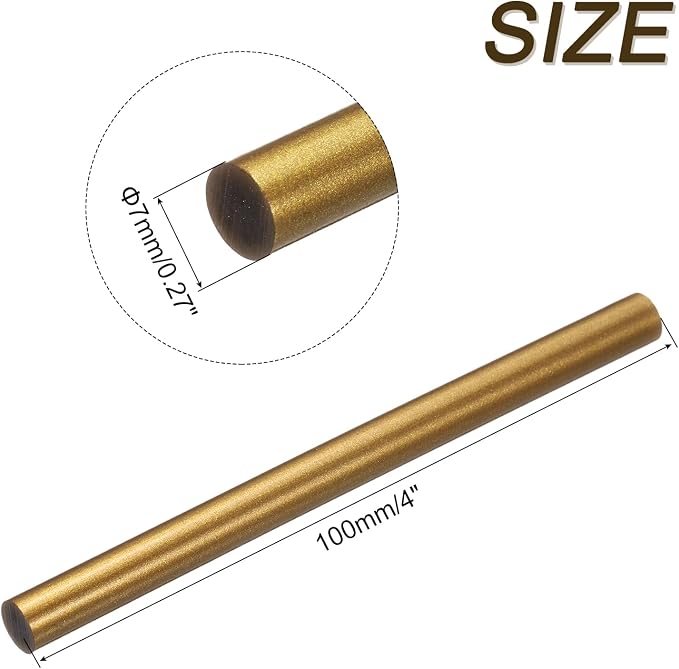 uxcell Mini Hot Glue Sticks for Glue Gun 7mm x 100mm Bronze Gold 12pcs