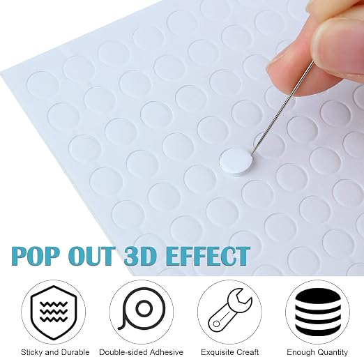 Outus 2400 Pieces Foam Dots Dual-Adhesive 3D Foam Tapes Pop Dots Adhesive Mount