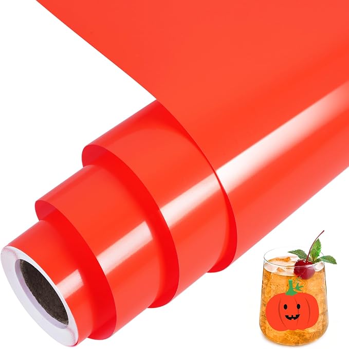 TORC Neon Orange Permanent Vinyl 12" x 14 FT Glossy Orange Adhesive Vinyl Roll