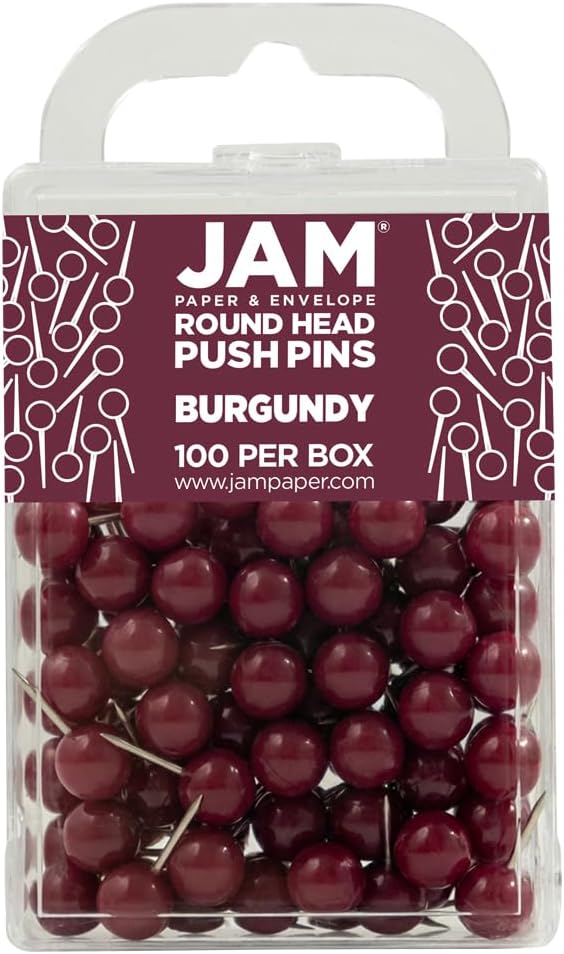 JAM PAPER Colorful Push Pins
