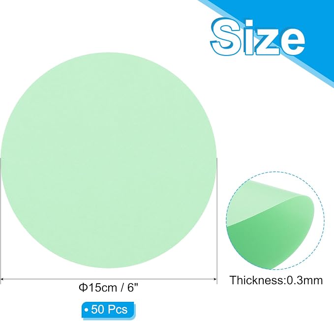PATIKIL 6inch Circle Card Stock, Light Green