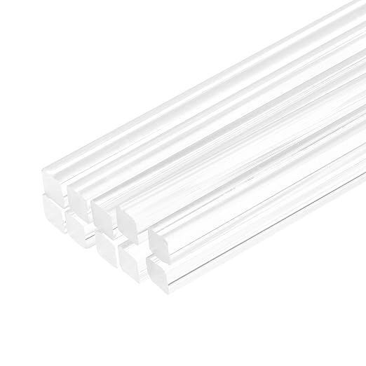 MECCANIXITY 10pcs Acrylic Square Rods 3/16" x 12" Clear Acrylic Dowel Rods