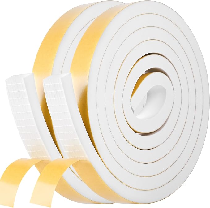 Kikerike Self Adhesive Foam Tape Weatherstrip 3/4in x 5/16in x 20Ft High