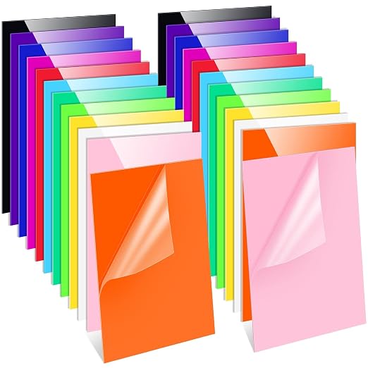 Remerry 24 Pcs 12 x 8 Inch Colored Acrylic Sheets, 12 Colors Opaque Panels