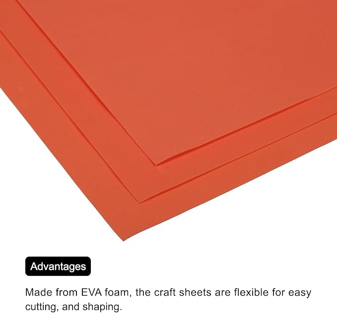 MECCANIXITY EVA Foam Sheets Orange 19.7 Inch x 19.3 Inch 1mm Thick Crafts Foam
