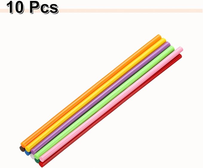 HARFINGTON 10pcs Hot Glue Sticks 0.28" Dia x 9.84" Long EVA Mini Hot Melt