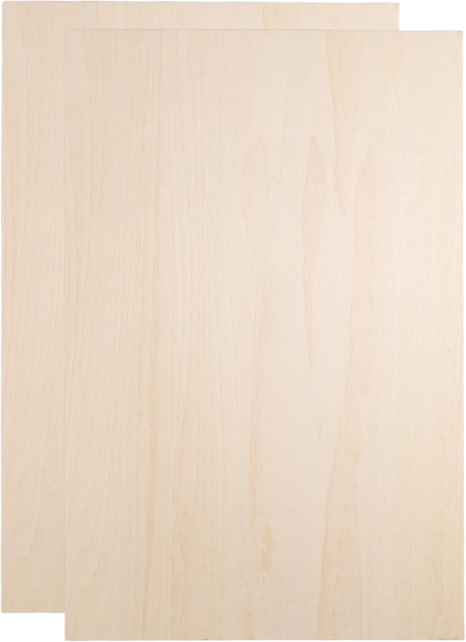 HARFINGTON 2pcs 2mm Basswood Plywood Sheets 12" x 18" x 3/32" Thin Unfinished