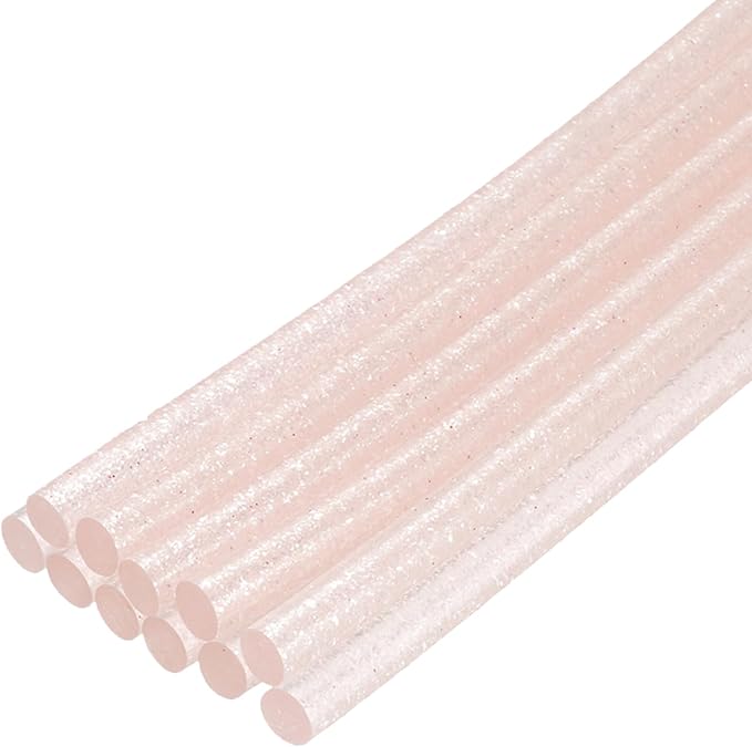 uxcell Mini Hot Glue Sticks for Glue Gun 7mm x 200mm Glitter Transparent Pink