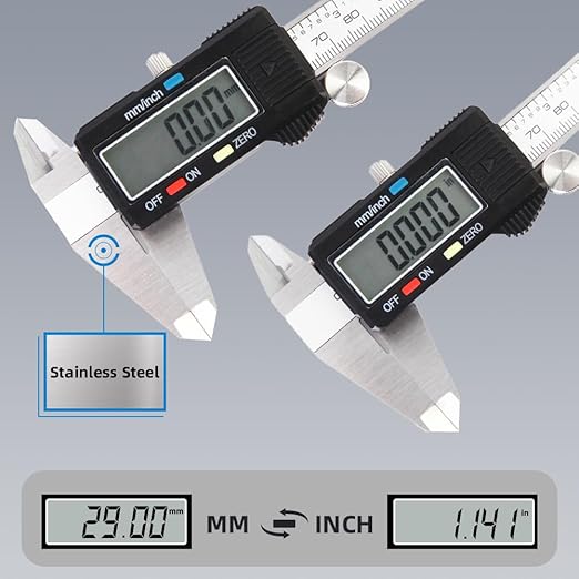 Digital Caliper Measuring Tool, Stainless Steel Vernier Caliper Digital 6IN |