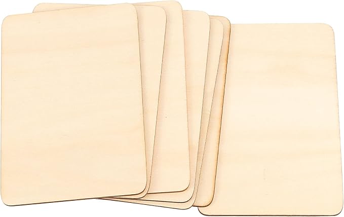 HOIGON 150 PCS Rectangle Unfinished Wood Pieces, 4 x 6 Inch Blank Basswood