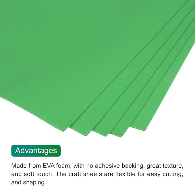 MECCANIXITY EVA Foam Sheets Bright Green 35.4 Inch x 19.7 Inch 2mm Thick Crafts