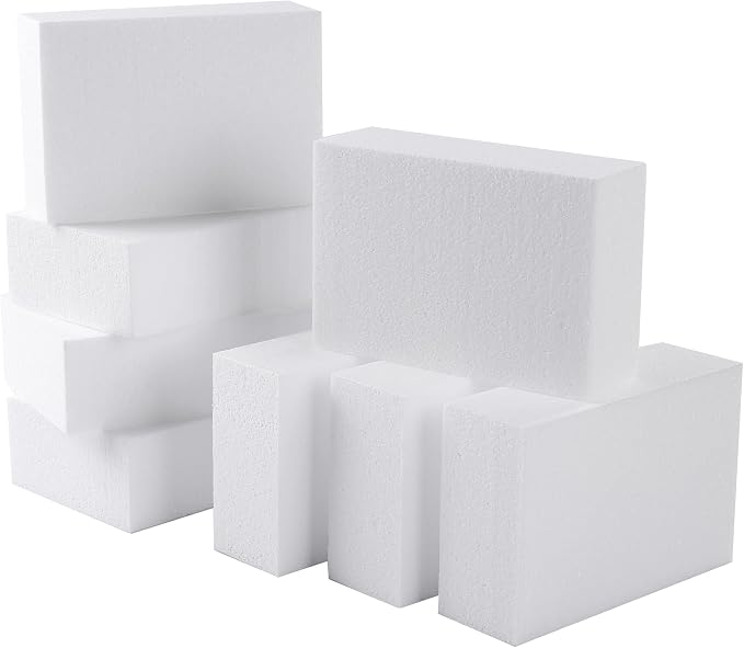 AMZQNART 8pcs 6x4x2in Craft Foam Blocks White
