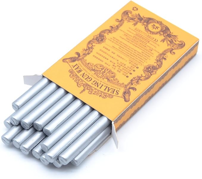 Silver Wax Seal Sticks for Wedding Invitations, Small Glue Gun Sealing Wax