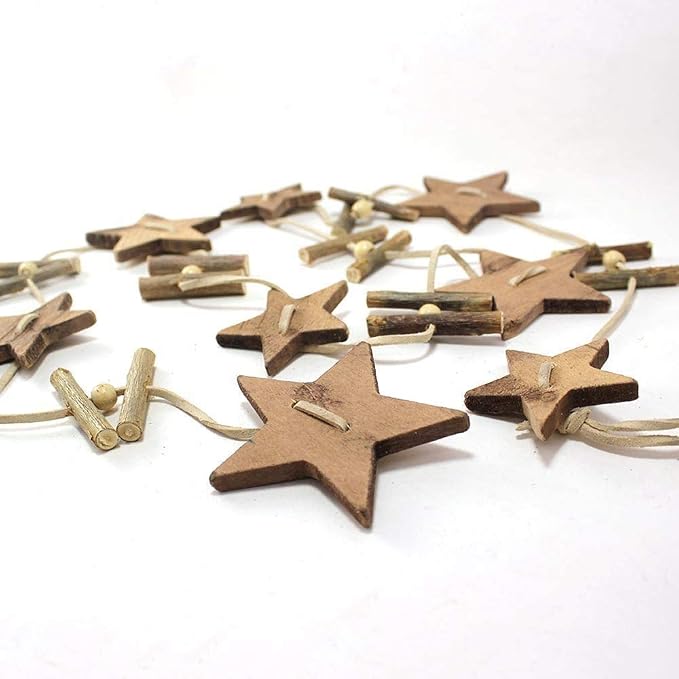 DERAYEE 100 Pcs Unfinished Wooden Stars Ornaments