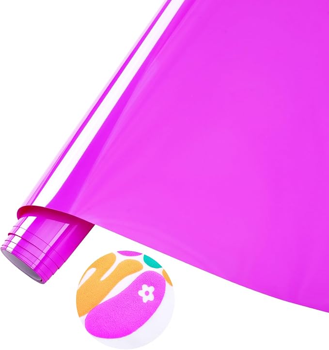 Tintnut Purple Neon Puff Heat Transfer Vinyl Roll, easy cut & weed, stretch