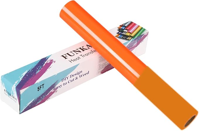 FUNKAKA Glow in The Dark Heat Transfer Vinyl Roll, Glow in The Dark HTV Vinyl