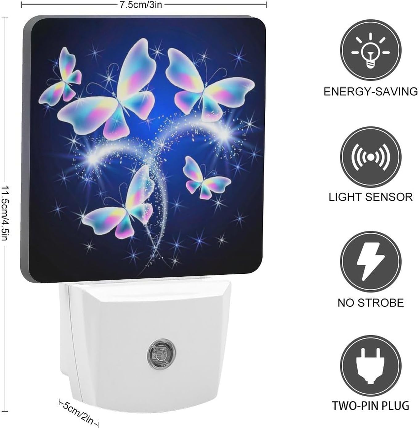 Butterfly Night Light, Plug into Wall Decor Nightlights for Bedroom, Bathroom, Hallway, Kitchen, with Dusk to Dawn Light Auto Sensors LED Night Lights for Boys Girls Women Men Room Gifts