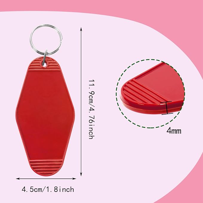 8PCS Motel Keychain Blank Hotel Key Tags Holder