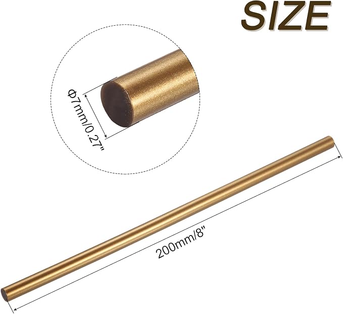 uxcell Mini Hot Glue Sticks for Glue Gun 7mm x 200mm Bronze Gold 12pcs