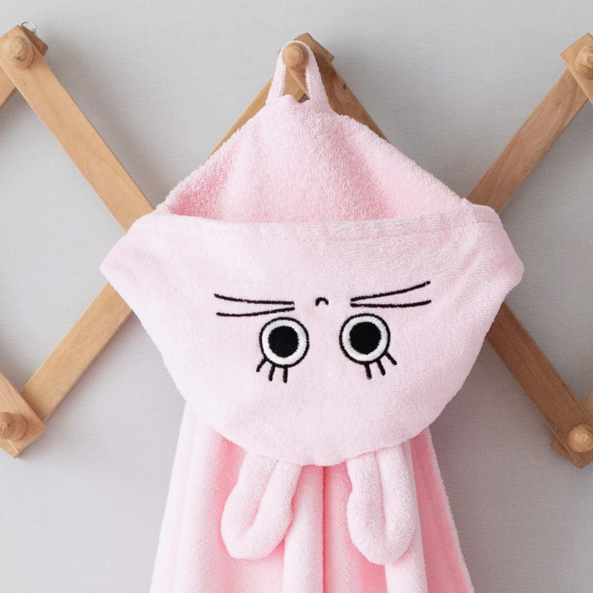 Milk&Moo Baby Hooded Towel, 100% Organic Turkish Cotton, Ultra Absorbent Bath Towel with Hood, 27x47 Inch, for Baby Boys & Girls (0-2 Years, Pink)