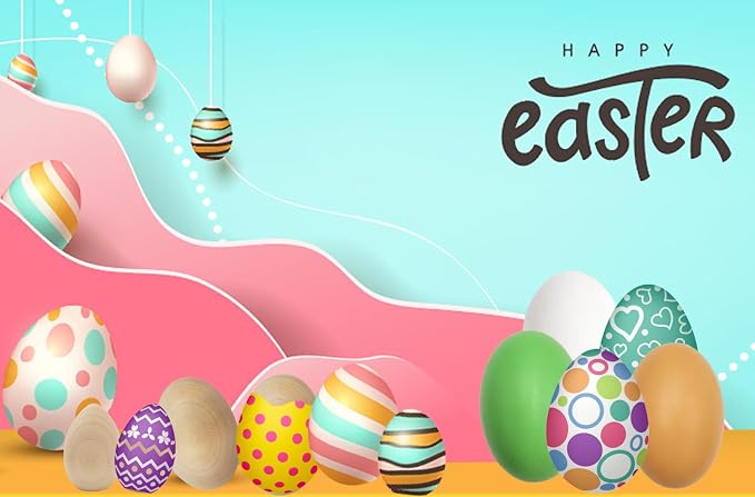Chochkees Small Smooth Unpainted Natural Stand-Up Wooden Easter Eggs, Décor and