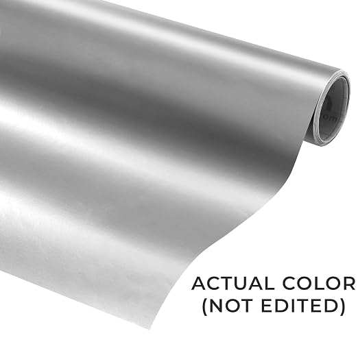 VViViD Silver Metallic Gloss DECO65 Permanent Adhesive Craft Vinyl