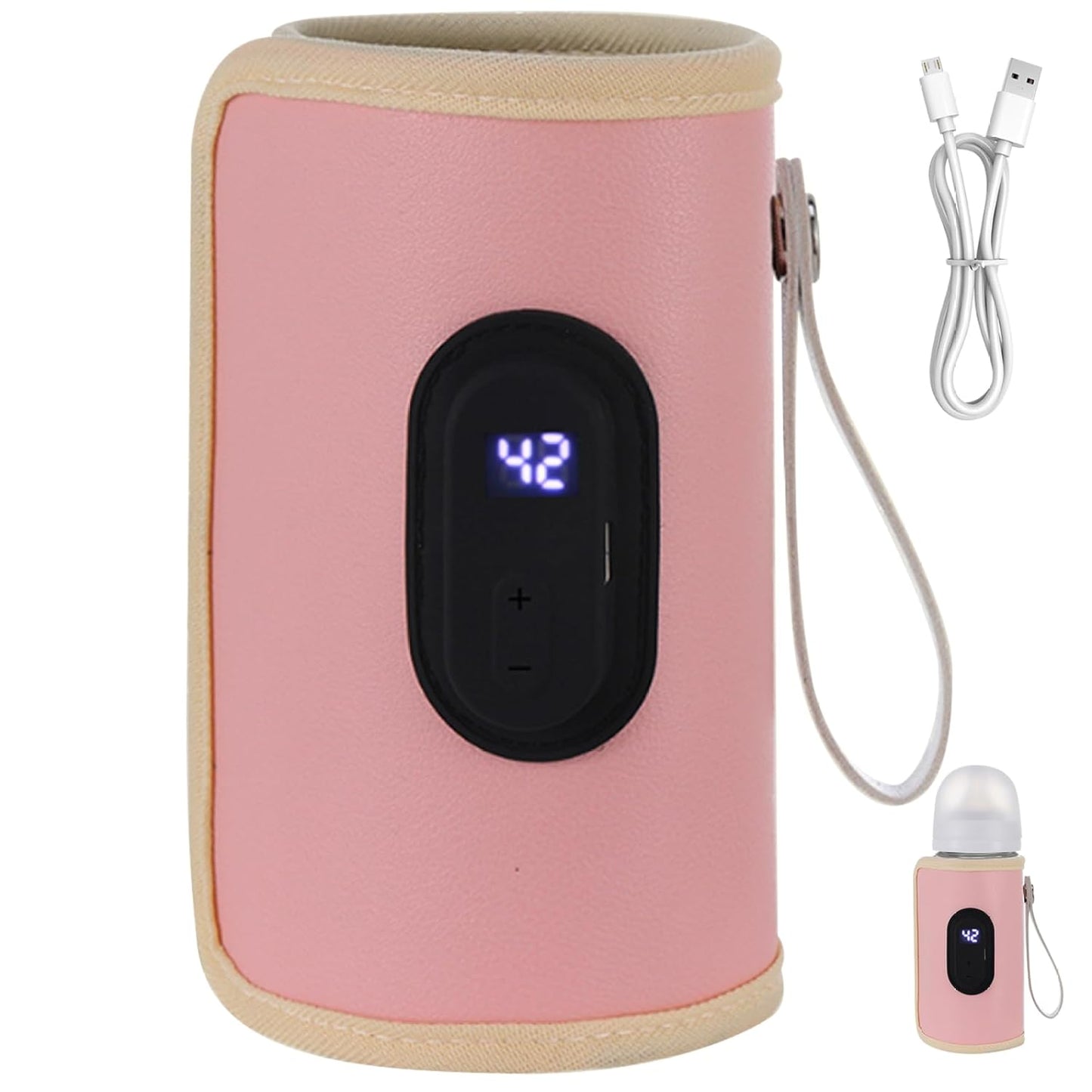 Portable Bottle Warmer 18W Quick Heating Baby Bottle Warmer Temperature Adjustable USB Baby Bottle Heater for Home Family Travel Style 2, Portable Bottle Warmer
