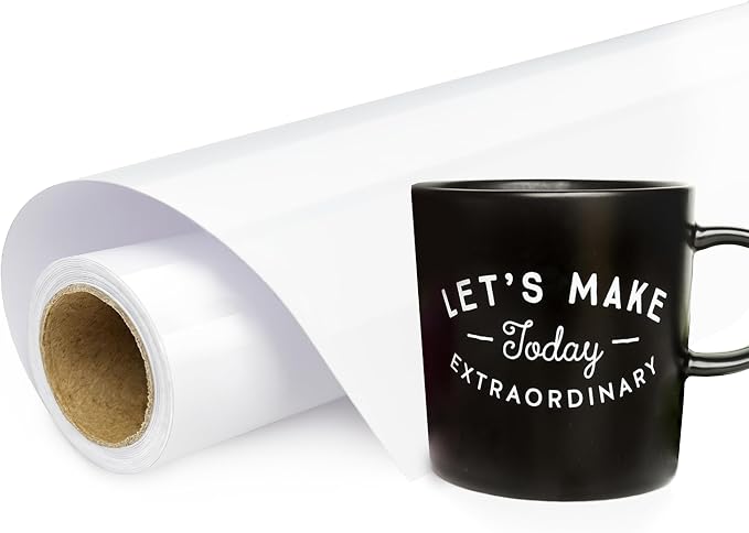 White Vinyl, Glossy White Permanent Vinyl -12" x 11 FT