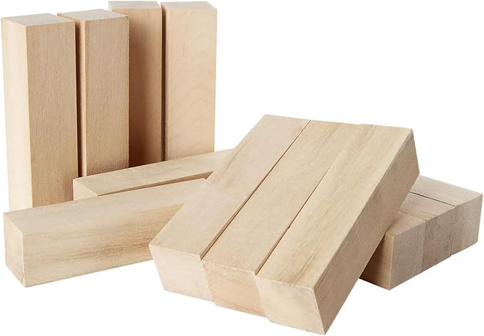 4 Inch Craft Style Basswood Carving Blocks, Unfinished Wood