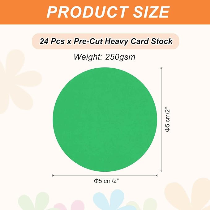 MECCANIXITY 24 Pcs Circle Card Stock, 2 Inch Round Cutouts Paper Thick
