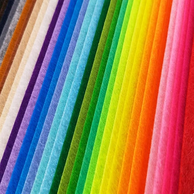Felt Sheets, DIY Craft Sewing Pre-Cut Quilt Squares, Premium Colorful Hard