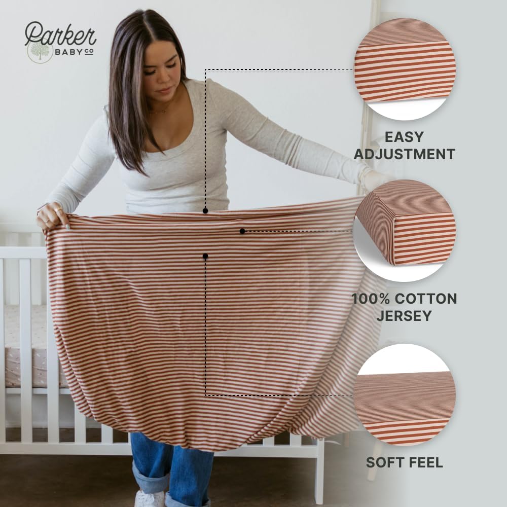 Parker Baby Soft & Durable Fitted Baby Crib Sheets | Snug Fit for Standard Crib Mattresses | Machine Washable, Fade-Resistant & Modern Nursery Designs