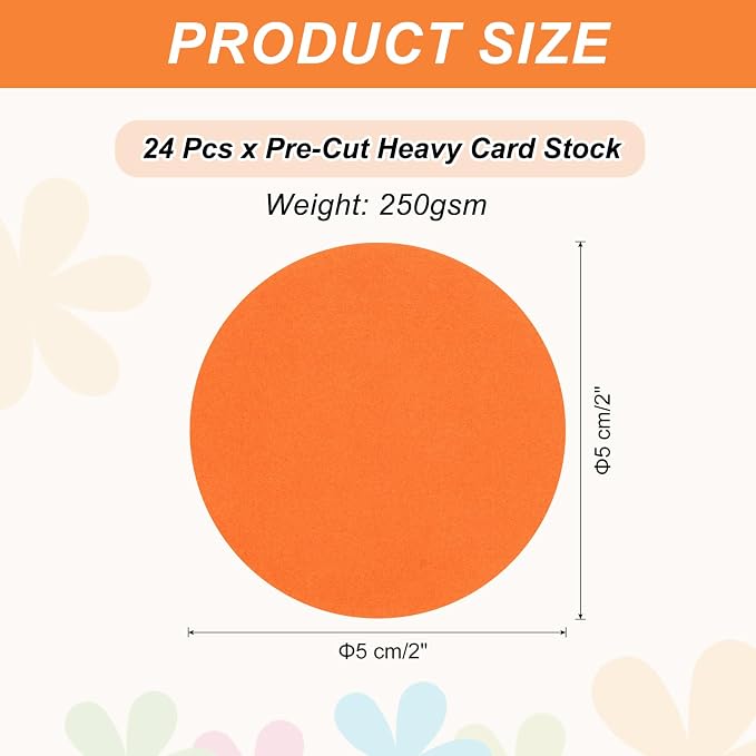 MECCANIXITY 24 Pcs Circle Card Stock, 2 Inch Round Cutouts Paper Thick