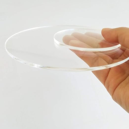 Set of 20 White Acrylic Discs, 1/8" Thick Round Transparent Circle Blanks
