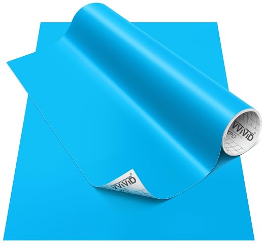 VViViD DECO65 Matte Pastel Light Blue Permanent Adhesive Craft Vinyl