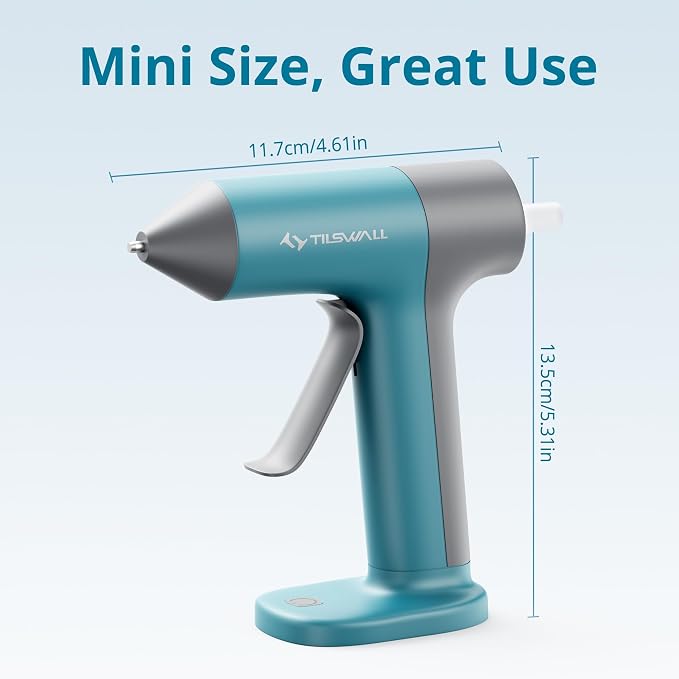 Tilswall Cordless Hot Glue Gun, 30s Fast Preheating, Rechargeable | Hot Melt