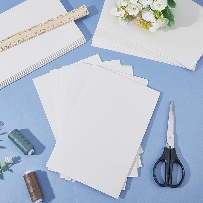 20Pcs 6x9 Inch 2MM Thick White Foam Paper Sheets Rectangle 3D High Density