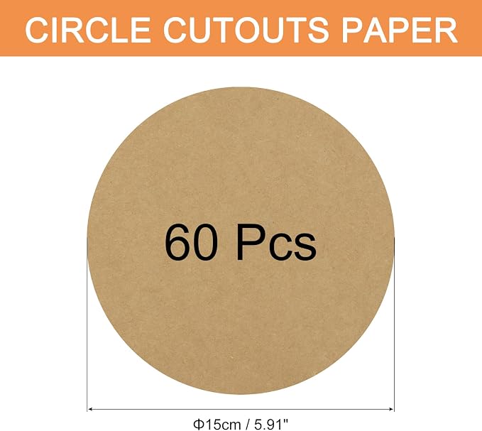 MECCANIXITY 60 PCS Earth Color Circle Cutouts Paper, 6 Inch Round Cutouts