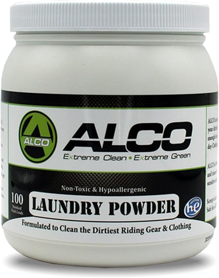 ALCO Laundry Powder - Powerful Stain Removal - Hypoallergenic and Unscented Formula for All Fabrics including Riding Gear, Gym, Baby and Delicate Clothing - 2 lbs, Pack of 1