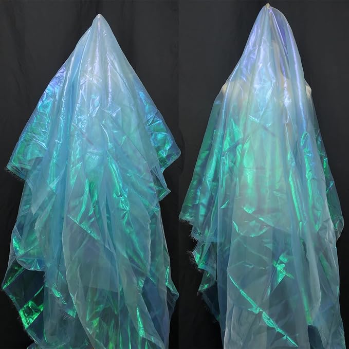 Light Blue Iridescent Organza Fabric
