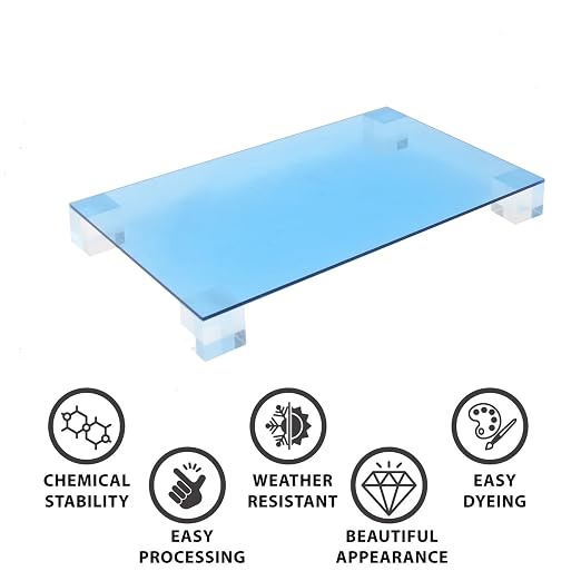 6 PCS Blue Transparent Cast Acrylic Sheets 8" x 12" x 0.118", Plexiglass