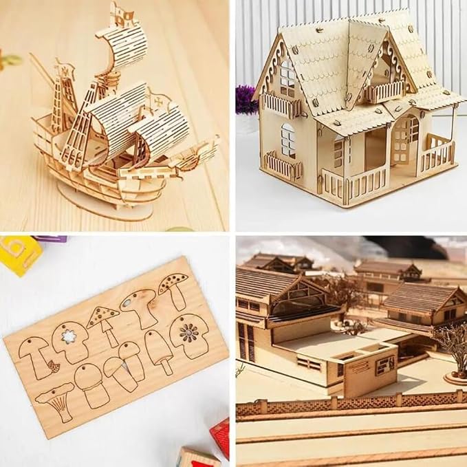 12 Pack Basswood Sheets for Crafts 12"x16"x1/8", 3mm Thick Plywood Sheets Board