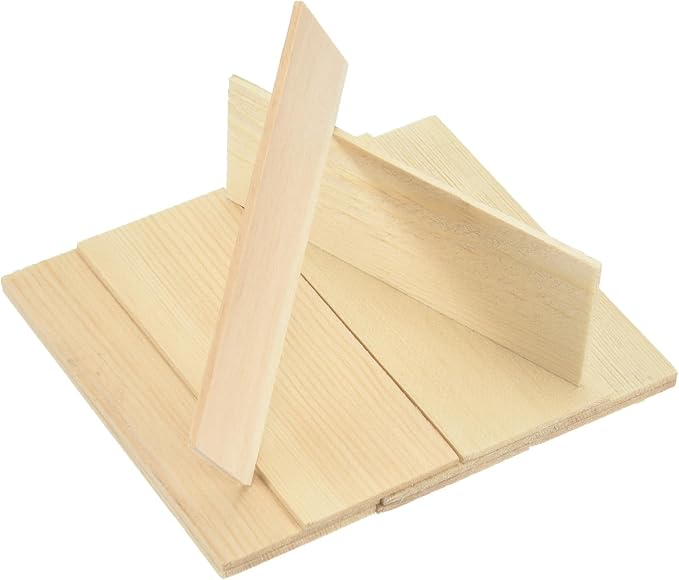 MECCANIXITY 10Pcs Wood Strips Slats, 1/8" x 1‑5/8" x 4" Thin Wood Sticks Flat