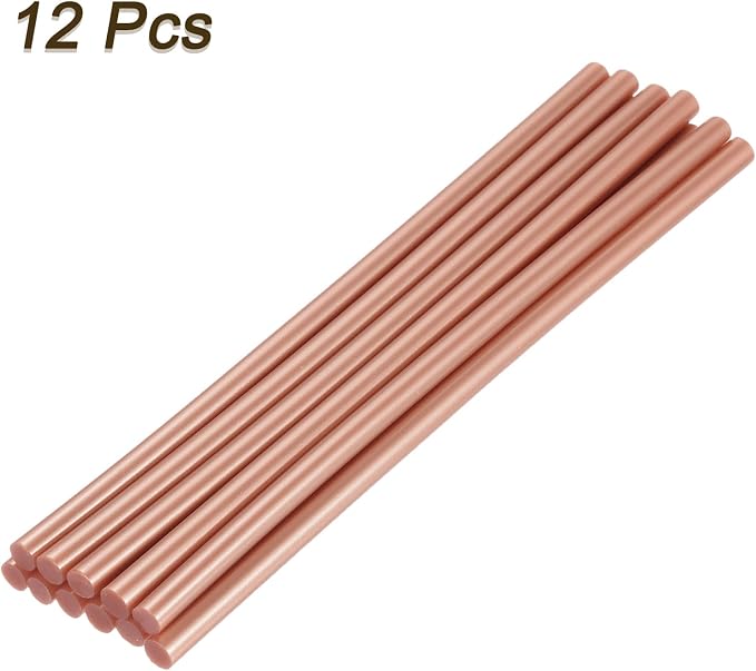 uxcell Mini Hot Glue Sticks for Glue Gun 7mm x 200mm Rose Gold 12pcs