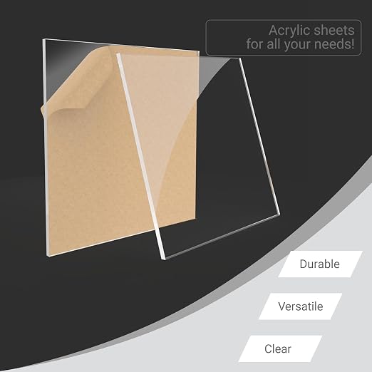 1/8" Thick Clear Acrylic Sheet 8" x 8"