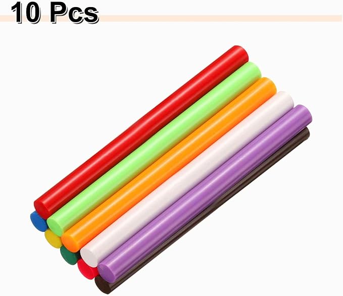HARFINGTON 10pcs Hot Glue Sticks 0.43" Dia x 5.91" Long EVA Mini Hot Melt