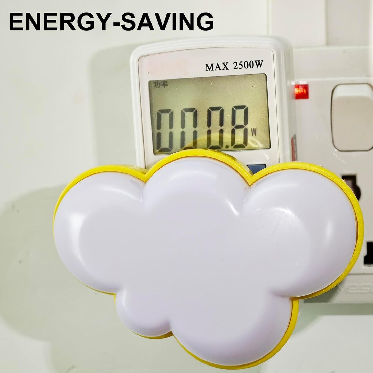 AUSAYE LED Night Light Plug in Lamp Light Sensor Cloud Night Light Energy-Saving Pretty Night Lights for Adults Kids NightLight White