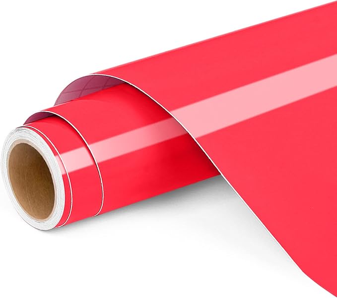 Lya Vinyl Glossy Red Permanent Vinyl Roll -12" x 4FT Self Adhesive Vinyl
